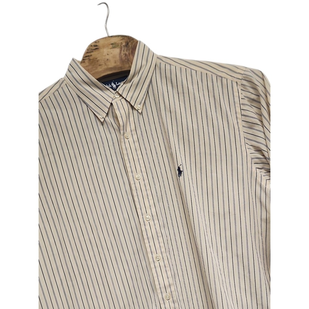 Polo Ralph Lauren Men's Yarmouth Yellow Long-sleeve Button-up Shirt-Size 17.5-34